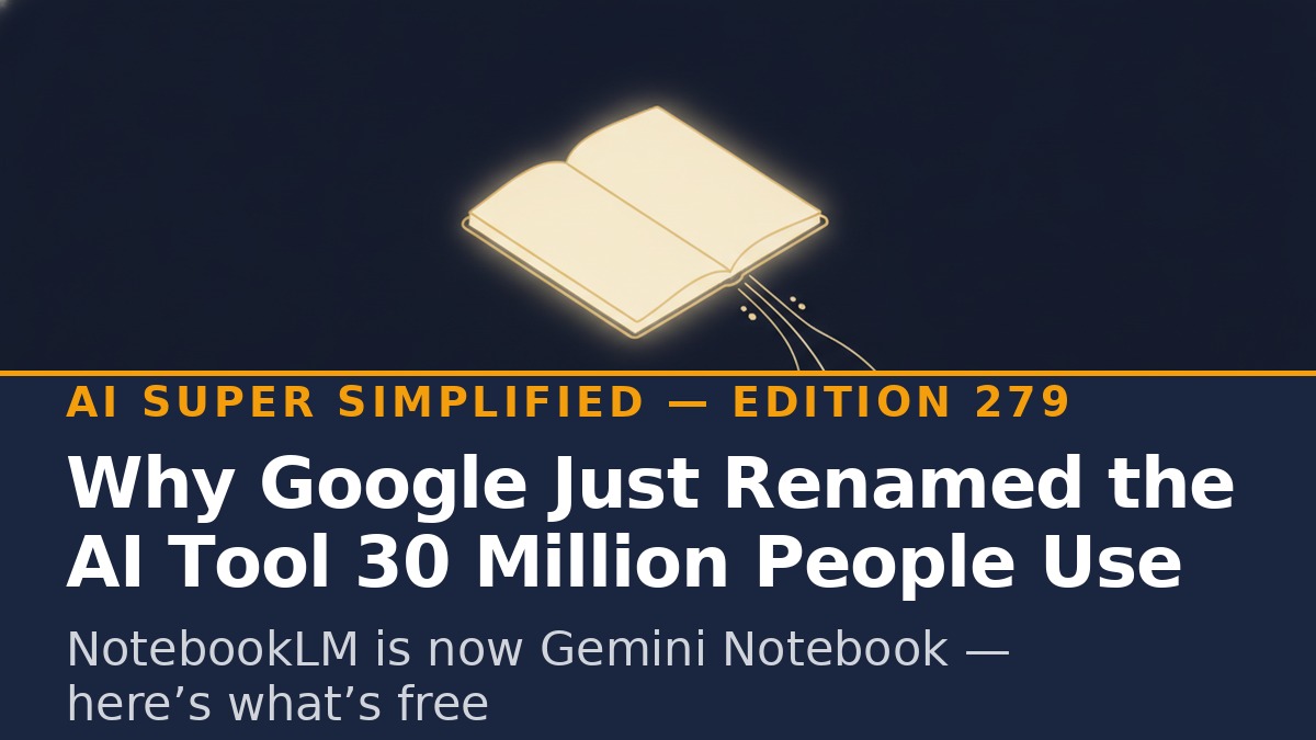Why Google Just Renamed the AI Tool 30 Million People Use — AI Super Simplified Edition 279