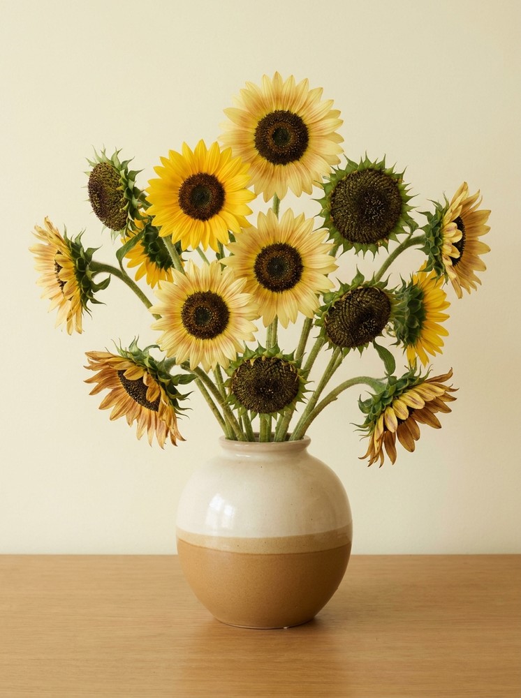 Gemini 3 Pro's recreation of Van Gogh's Sunflowers — a tall 3:4 portrait, the correct canvas shape